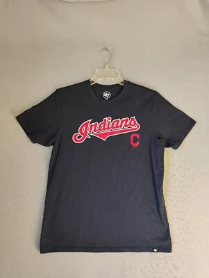 Cleveland Indians Shirt Adult Medium Blue Short Sleeve Crewneck Cotton Pullover - Image 1 of 4