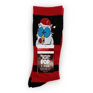 Tootsie Roll Pop Crew Socks Mens Womens Mr. Owl Christmas Santa Hat Fun Gift - Picture 1 of 7