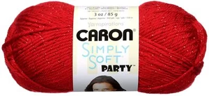 Caron Simply Soft Party Yarn-Rich Red Sparkle (Pack of 3 Skein) - Picture 1 of 2
