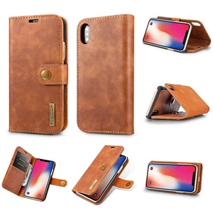 Funda billetera iPhone XS XR XS MAX MAX desmontable cuero y ranuras para tarjetas de cierre magnético - Imagen 1 de 29