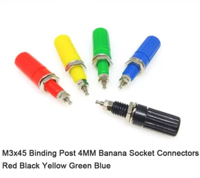 M3x45 Binding Post 4MM Banana Socket Connectors Red Black Yellow Green Blue - image 1 of 4