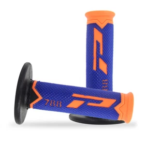 Empuñaduras PROGRIP 788 AZUL/HI VIZ NARANJA MX para KAWASAKI KX125 KX250 Motocross - Imagen 1 de 3
