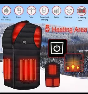 Heated Vest Winter Body Warm Electric USB Jacket Men Women Thermal Heating Coats - Picture 1 of 11