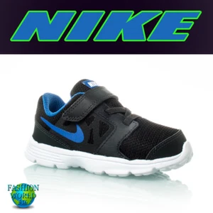 Nike Boy's Size 2C Downshifter 6 (TD) Toddler Shoes 684981 Black/Blue - Picture 1 of 5