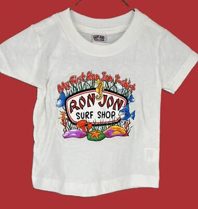 Camiseta informal Ron Jon Surf Shop bebé niño manga corta algodón blanca 6 meses - Imagen 1 de 8