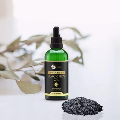 Aceite de crecimiento del cabello de arroz negro 100 % orgánico 4 oz nuevo Foto 1 de 4