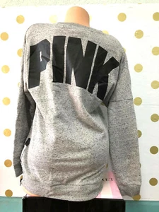 Sudadera Victoria's Secret Rosa Campus Crew Cremallera Lateral Gris Moteado Nueva con Etiquetas - Imagen 1 de 4