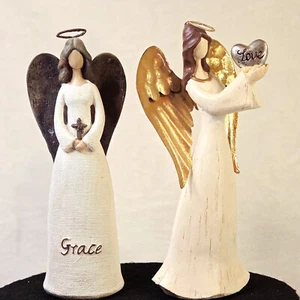 Juego de 2 Ángeles Decorativos Grace & Love 7" Ángeles. Envío el mismo día. - Imagen 1 de 6