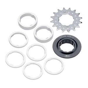 Single Speed Ritzel / Distanzring-Set 15 Zähne, silber, 9-teilig (1 Set) - Bild 1 von 1