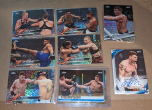 2018 Topps UFC Chrome LOT Felder Auto Valentina Thompson GOLD DIAMOND REFRACTOR