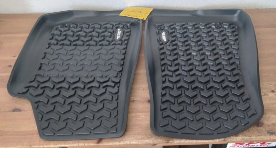 Rugged Ridge Front Floor Liners Fits 20 Gladiator 18-21 Jeep Wrangler - 12920.36 - Image 1 of 3