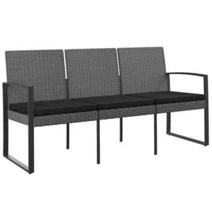 3-Seater Garden Bench with Cushions Outdoor Patio Seat Lounge Sofa Chair Rattan - Picture 1 of 6