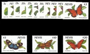 St Kitts-Nevis - Nevis 1991 Butterflies set with dates superb MNH. SG 578B-591B. - Picture 1 of 1