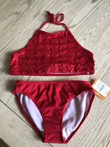 New Gymboree Girls Red Stars UPF 50+ Swimsuit Bathing Tankini Set XL 14 Years - Picture 1 of 8