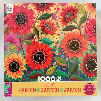 💥 Ceaco 1000pc головоломка «Peggy's сад» 🧩 яркие подсолнухи • новый - Изображение 1 из 4