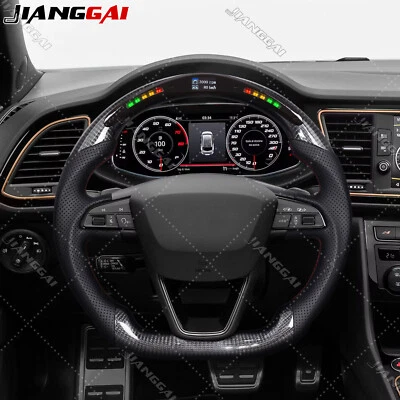 Volante LED de fibra de carbono real para Seat Leon MK3 Cupra Tarraco 2013-2018 Foto 1 de 4