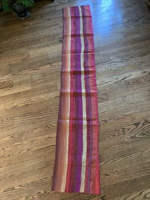 Crate & Barrel CB Moroccan Spice Rust Red Orange Table Runner Fall 14x90 - Image 1 of 4