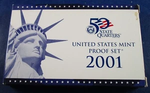 2001 Clad Proof Set w/ OGP - 10 Coins (06) - Picture 1 of 8