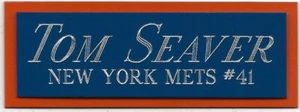 TOM SEAVER NY METS NAMEPLATE FOR AUTOGRAPHED Signed Baseball Display CUBE CASE - Picture 1 of 5