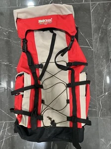 Pine Creek USA Camper Pack Hiking Backpack Red/Beige  28”x16”x9” good condition - Picture 1 of 5