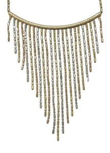 10K Gold AU TURKEY Waterfall Fringe Necklace 17” Multi Color 6.58g - Picture 1 of 19