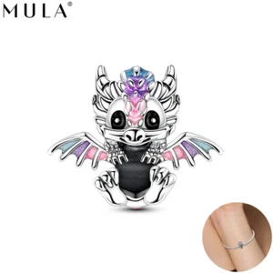 MULA Fine 925 Sterling Silver Cute Dragon DIY Charm For Women Bracelet Jewelry - Picture 1 of 6