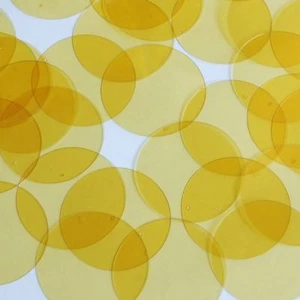 Round Sequin 40mm Yellow Citrine Transparent Glossy See-Thru Couture Paillettes - Picture 1 of 2