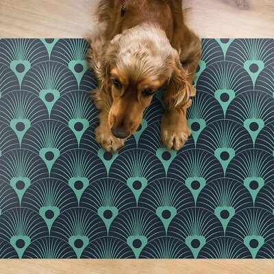 Hunde Katzen Napfunterlage Fressnapf Matte für Schüssel Haustiere Neon-Design - Bild 1 von 4