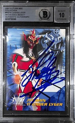 Jushin Liger 2001 Collecara assinado novo cartão de luta profissional Japão BAS CERTIFICADO DE AUTENTICIDADE em perfeito estado - Imagem 1 de 4