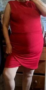 Red Bohoo 18 Split At The Front Dress - Picture 1 of 2