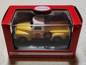 Coca-Cola MotorCity Classics 1:72 1953 Chevy 3100 Yellow Pickup Diecast Model - Picture 1 of 4
