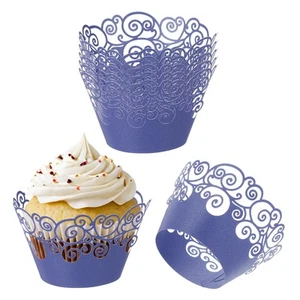 Cupcake-Förmchen aus Papier,50 Stück,Backförmchen,Standard-Wolkendekor,blau - Bild 1 von 6