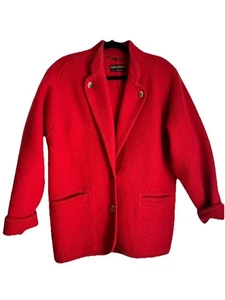 Cappotto corto GEIGER of AUSTRIA vintage anni 80 lana cotta rosso papavero taglia 40 (taglia 10) - Foto 1 di 10