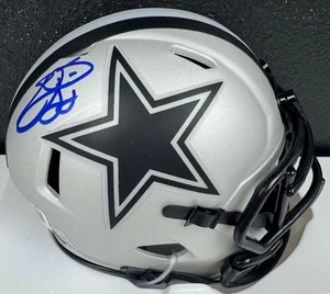 EMMITT SMITH SIGNED AUTO DALLAS COWBOYS RAVE MINI HELMET BECKETT/BAS WITNESSED - Picture 1 of 7