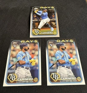 2024 Topps Cromo Junior Caminero RC #213 y (2) 2024 Topps Actualización Novato #US223 - Imagen 1 de 5