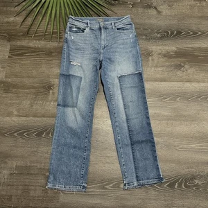 DL1961 Womens Jeans Sz 27 Patti Straight Denim Patches Vintage High Rise Ankle - Picture 1 of 8
