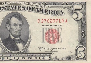 1953-B UNITED STATES NOTE FIVE DOLLARS $5 "C" (( GEM UNC )) - Picture 1 of 6