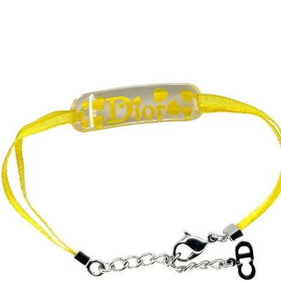 Pulsera Dior Lucite Corazón Logo - Cinta Y - 2004 Usada Edición Y2K Sin Caja Foto 1 de 4