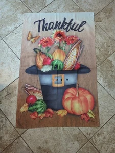 Thankful Printed Fall House Flag Multi-Color 43" x 28" Thanksgiving - Picture 1 of 4