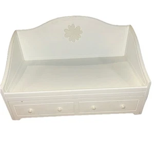 Pre-Owned/Used*American Girl White Wood/Wooden Trundle Bed for 18" Dolls - Picture 1 of 8