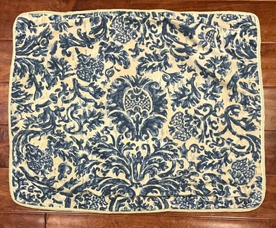 Ralph Lauren Donovan Landing Almohada Estándar Falsa Azul Tostado Borde Yute 28" x 22" Foto 1 de 4