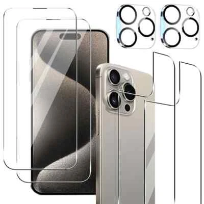 2x GLASS protection FRONT + REAR + CAMERA iPhone 17 16 15 14 13 12 11 X Pro Max - Image 1 of 4