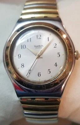 Swatch 1997 经典双色讽刺不锈钢手表瑞士 — 第 1/4 张图片
