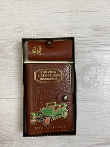 Rolls Royce 1909 Driving Licence & Insurance Holder Wallet Brown Leather Vintage - Picture 1 of 5