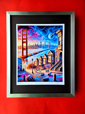 🔥 AIDAN FLUX | Impresión Original Firmada a Mano Enmarcada Edición Limitada de 69 Certificado de Autenticidad San Francisco Foto 1 de 4