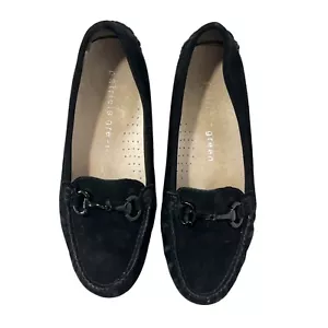 Patricia Green Carrie Suede Black Flat Heel Driving Moccasin Loafer Women Size 6 - Picture 1 of 15