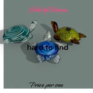 JUMBO Hand Blown Glass Murano Italy Turtle Blue Green Teal 9”HEAVY Price Per1 - Picture 1 of 19