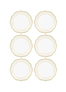Platos laterales de porcelana The Mia Jaswely Collection, juego de 6 - crema - Imagen 1 de 5