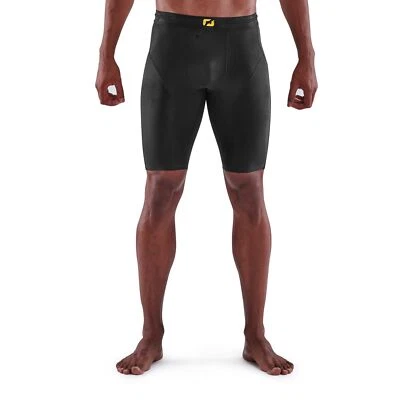 DEAL | Skins Series-5 Mens Compression Half Tights (Black) - Image 1 of 4