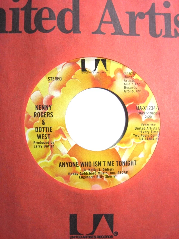KENNY ROGERS & DOTTIE WEST * 45 * Anyone Who Isn't * 1978 #2 UNPLAYED MINT * NOS - Image 1 of 1